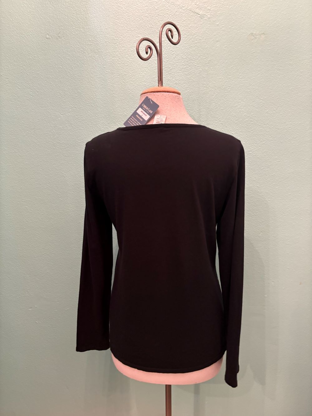 CLASSIC BOATNECK TEE-BLACK-COTTON LANI