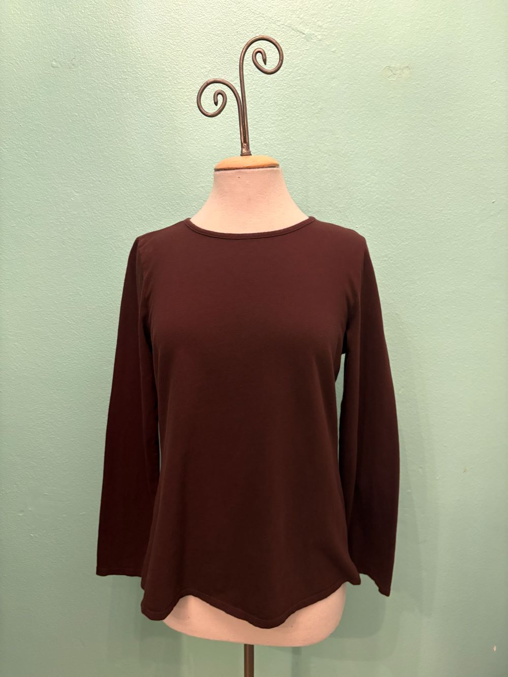 CLASSIC BOATNECK TEE-CHESTNUT-COTTON LANI