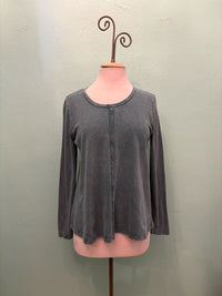 L/S CREW TEE W/SEAM-MINERAL GREEN-COTTON LANI