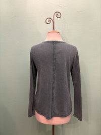 L/S CREW TEE W/SEAM-MINERAL GREEN-COTTON LANI