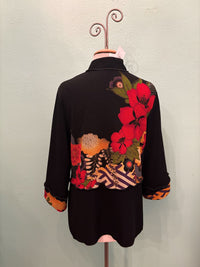 THREE FLOWERS BUTTON JACKET-MOONLIGHT