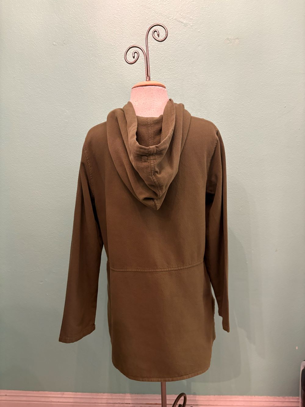 HOODED BUTTON JACKET-AMAZON-SEA BREEZE