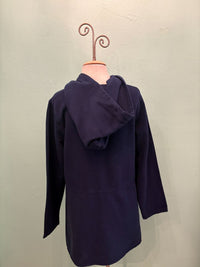 HOODED BUTTON JACKET-NAVY-SEA BREEZE
