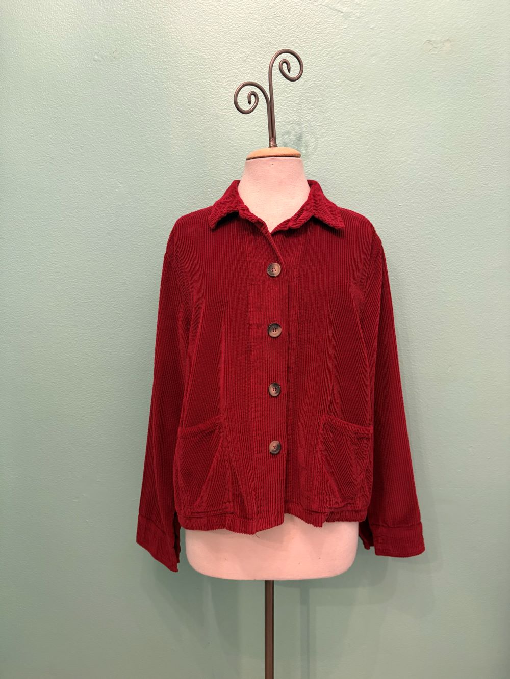 LUX CORDUROY CROPPED JACKET-MARASCHINO-CUT LOOSE