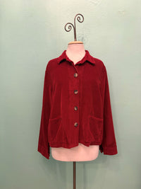 LUX CORDUROY CROPPED JACKET-MARASCHINO-CUT LOOSE