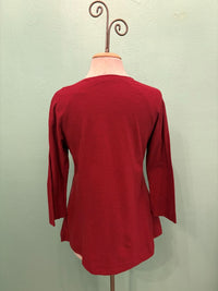 RAGLAN SLEEVE COTTON CARDI-MARASCHINO-CUT LOOSE