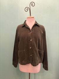 LUX CORDUROY CROPPED JACKET-KELP-CUT LOOSE