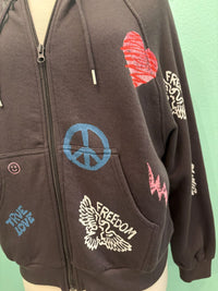 WOLF HOODIE SWEATSHIRT-CHARCOAL-JUST MADISON