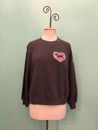 J'ADORE MON CHERI SWEATSHIRT-CHARCOAL-JUST MADISON