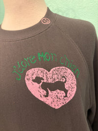 J'ADORE MON CHERI SWEATSHIRT-CHARCOAL-JUST MADISON