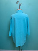 BUTTON COTTON TOP-TEAL-GIOCAM