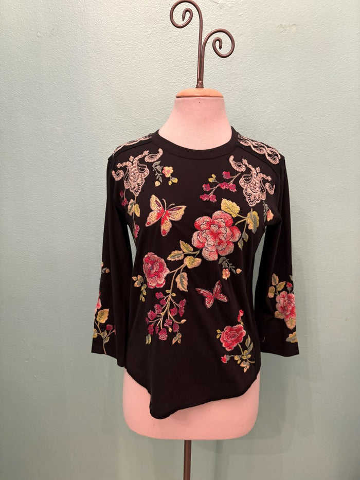 MADDY CONTRAST SEAM HEM-BLACK-JOHNNY WAS