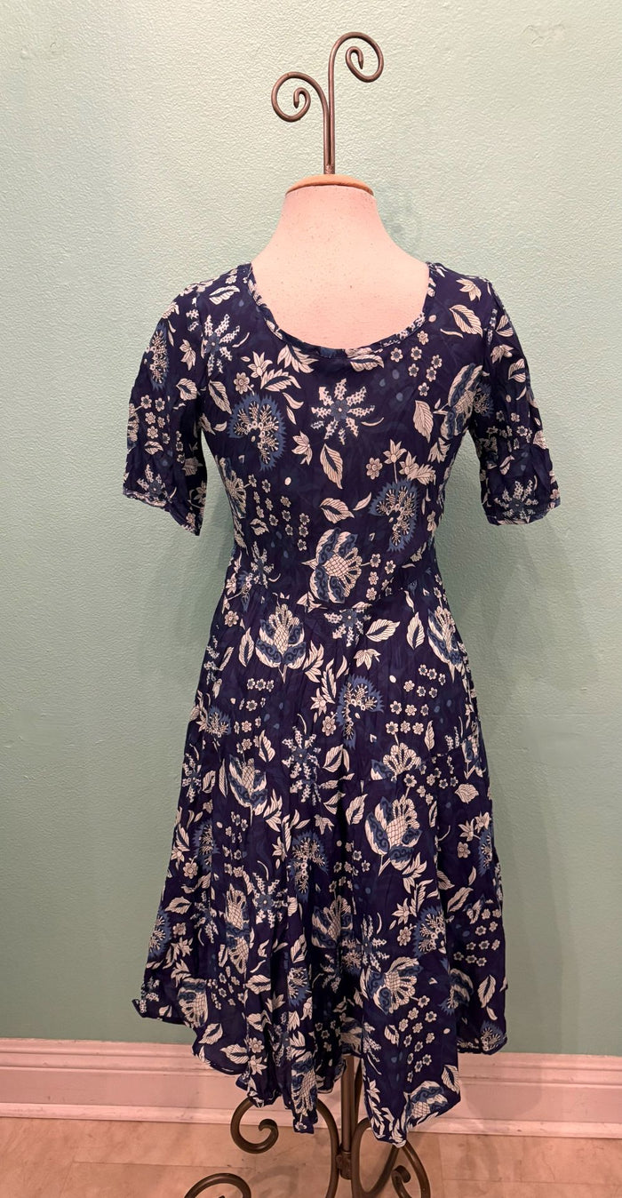 JESS DRESS-NAVY FLORAL-DRESS ADDICT