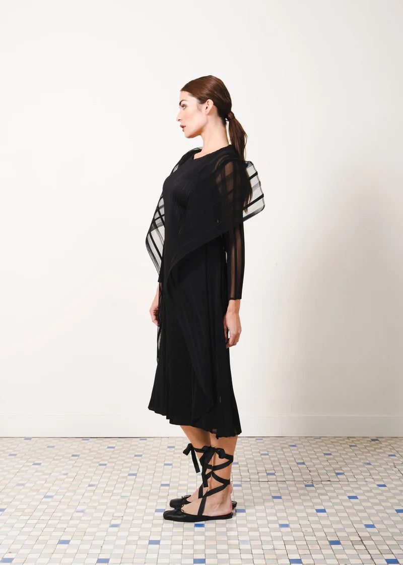 LONG DRESS W/COLLAR JACKET 2-PIECE - BLACK - JOURNEY