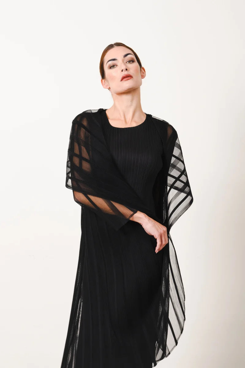 LONG DRESS W/COLLAR JACKET 2-PIECE - BLACK - JOURNEY
