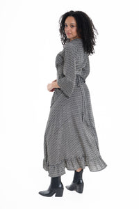 JUNIPER LONG SLEEVE WRAP DRESS-CIENNA