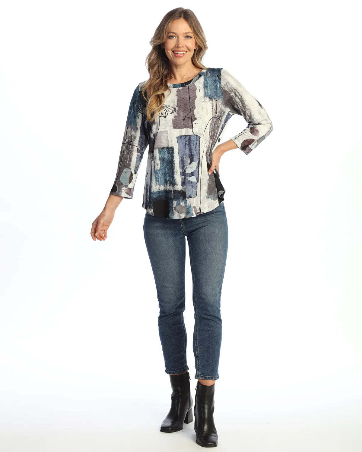 AURELIA COTTON MODAL ROUND NECK TOP-JESS AND JANE