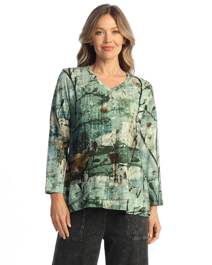 JASMINE COTTON MODAL V-NECK TOP-JESS AND JANE