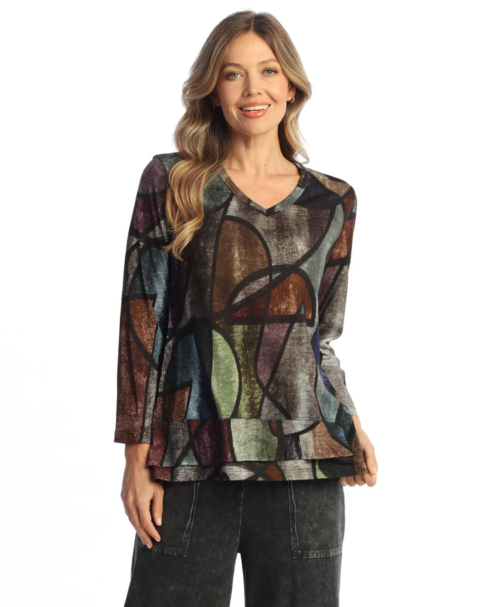 MELODY COTTON MODAL V-NECK TOP-JESS AND JANE