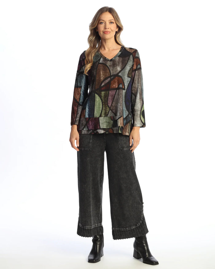 MELODY COTTON MODAL V-NECK TOP-JESS AND JANE