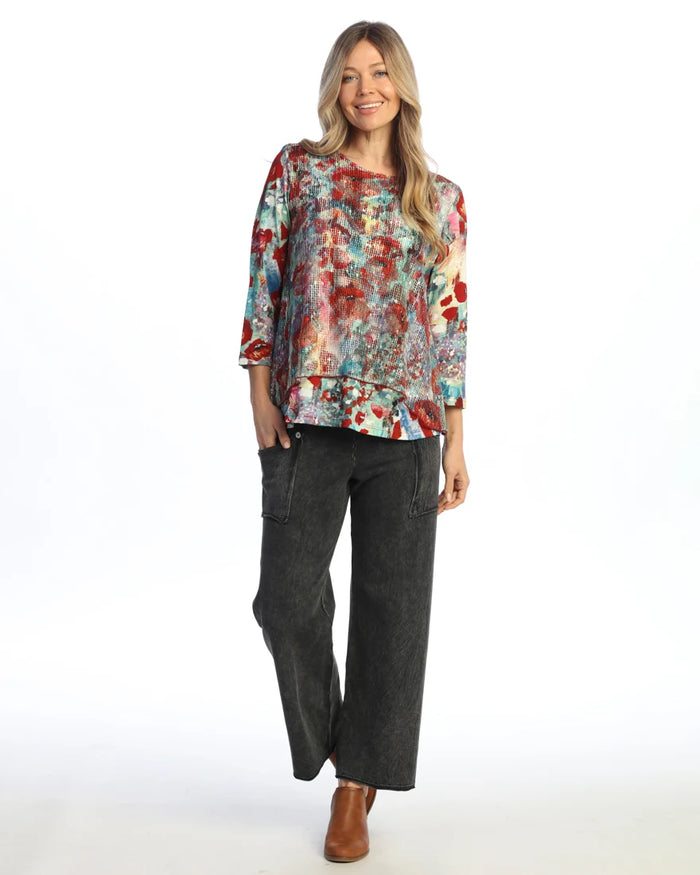 PRIMA BOUCLE MESH OVERLAY COTTON MODAL TOP-JESS AND JANE