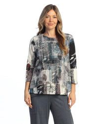AURELIA BOUCLE MESH OVERLAY COTTON MODAL TOP-JESS AND JANE