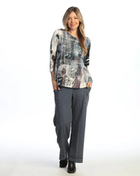AURELIA BOUCLE MESH OVERLAY COTTON MODAL TOP-JESS AND JANE