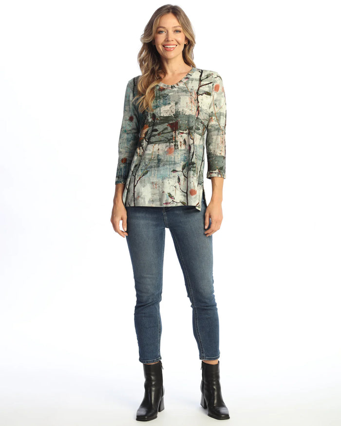 JASMINE COTTON V-NECK TOP-JESS AND JANE