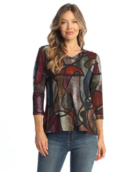 MELODY COTTON V-NECK TOP-JESS AND JANE