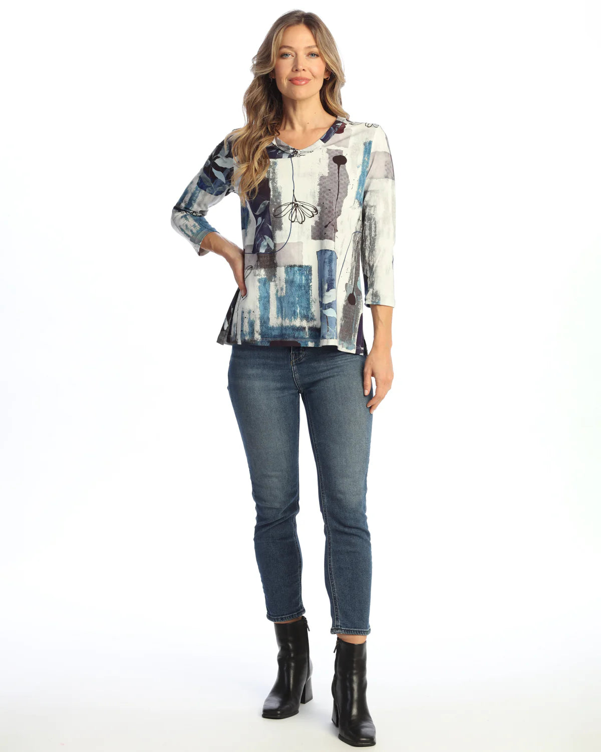 AURELIA COTTON V-NECK TOP-JESS AND JANE