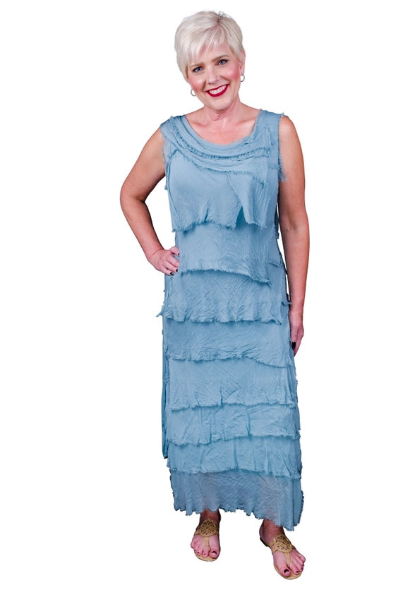 ALEENA SILK MAXI DRESS-ONE SIZE-TEES BY TINA