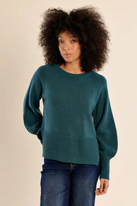 KNIT SWEATER RAGLAN SLEEVE-DUCK BLUE-MOLLY BRACKEN