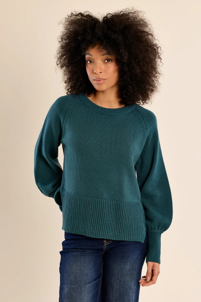 KNIT SWEATER RAGLAN SLEEVE-DUCK BLUE-MOLLY BRACKEN