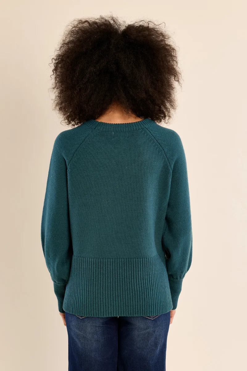 KNIT SWEATER RAGLAN SLEEVE-DUCK BLUE-MOLLY BRACKEN