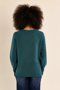 KNIT SWEATER RAGLAN SLEEVE-DUCK BLUE-MOLLY BRACKEN