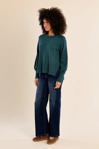KNIT SWEATER RAGLAN SLEEVE-DUCK BLUE-MOLLY BRACKEN