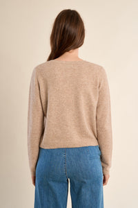 AVA KNIT CARDIGAN SWEATER-BEIGE-MOLLY BRACKEN