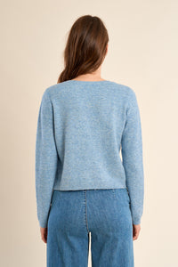AVA KNIT CARDIGAN SWEATER-BLUE-MOLLY BRACKEN