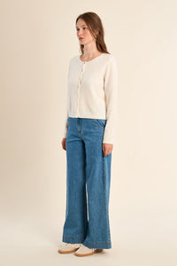 AVA KNIT CARDIGAN SWEATER-OFF WHITE-MOLLY BRACKEN