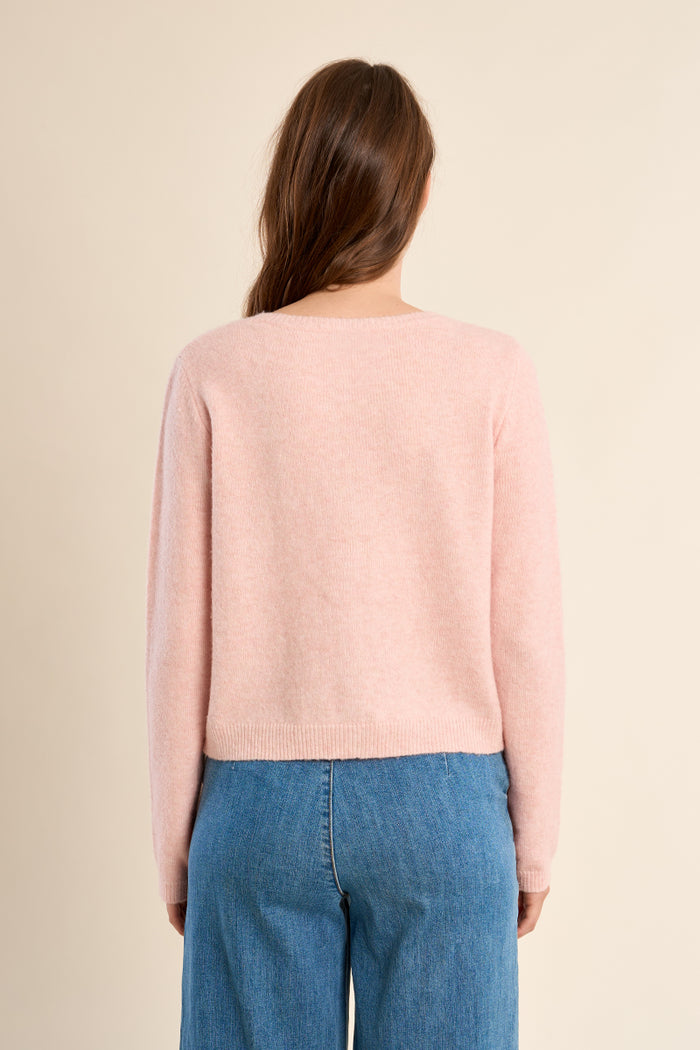 AVA KNIT CARDIGAN SWEATER-PINK-MOLLY BRACKEN