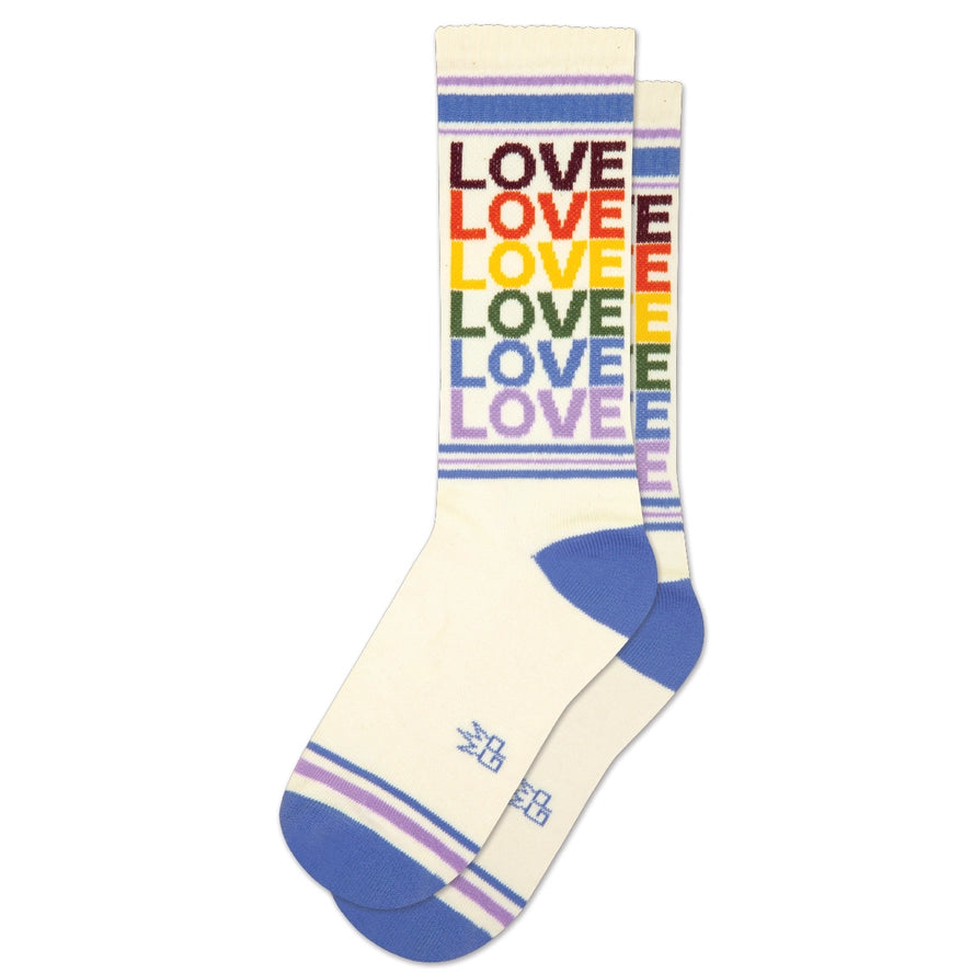 LOVE VINTAGE RAINBOW CREW SOCKS-GUMBALL POODLE