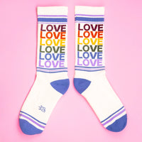 LOVE VINTAGE RAINBOW CREW SOCKS-GUMBALL POODLE