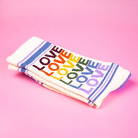 LOVE VINTAGE RAINBOW CREW SOCKS-GUMBALL POODLE