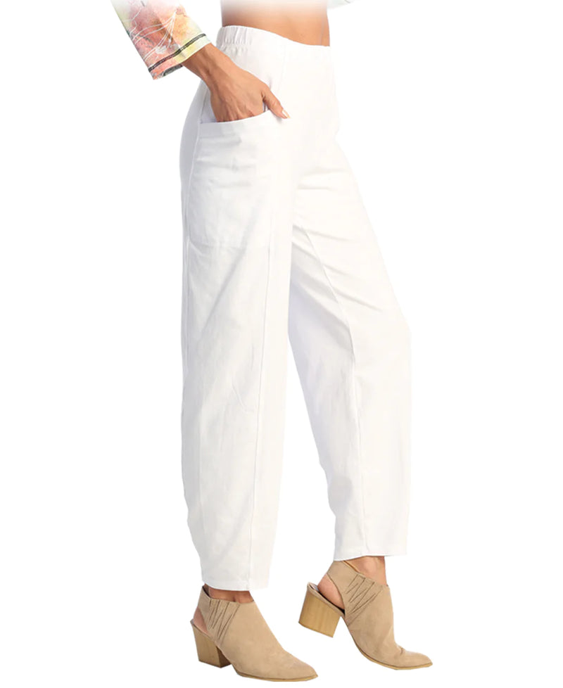 *BEST SELLER* PATCH POCKET COTTON PANT-WHITE- JESS AND JANE
