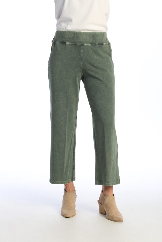 STRAIGHT YOGA COMFY COTTON PANT-OLIVE-JESS AND JANE