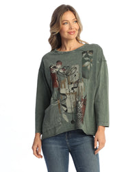 ANTIGUA MINERAL WASH TUNIC W/ GAUZE POCKET-JESS AND JANE