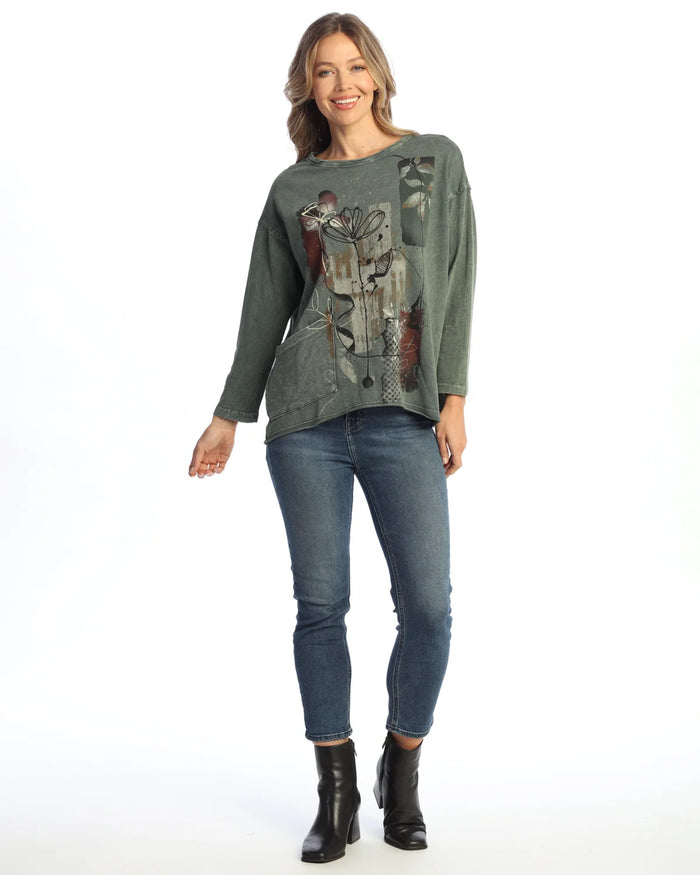 ANTIGUA MINERAL WASH TUNIC W/ GAUZE POCKET-JESS AND JANE