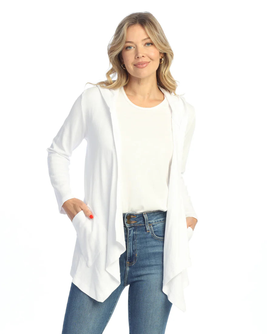 CASCADE THERMAL CARDIGAN W/POCKET-WHITE-JESS AND JANE