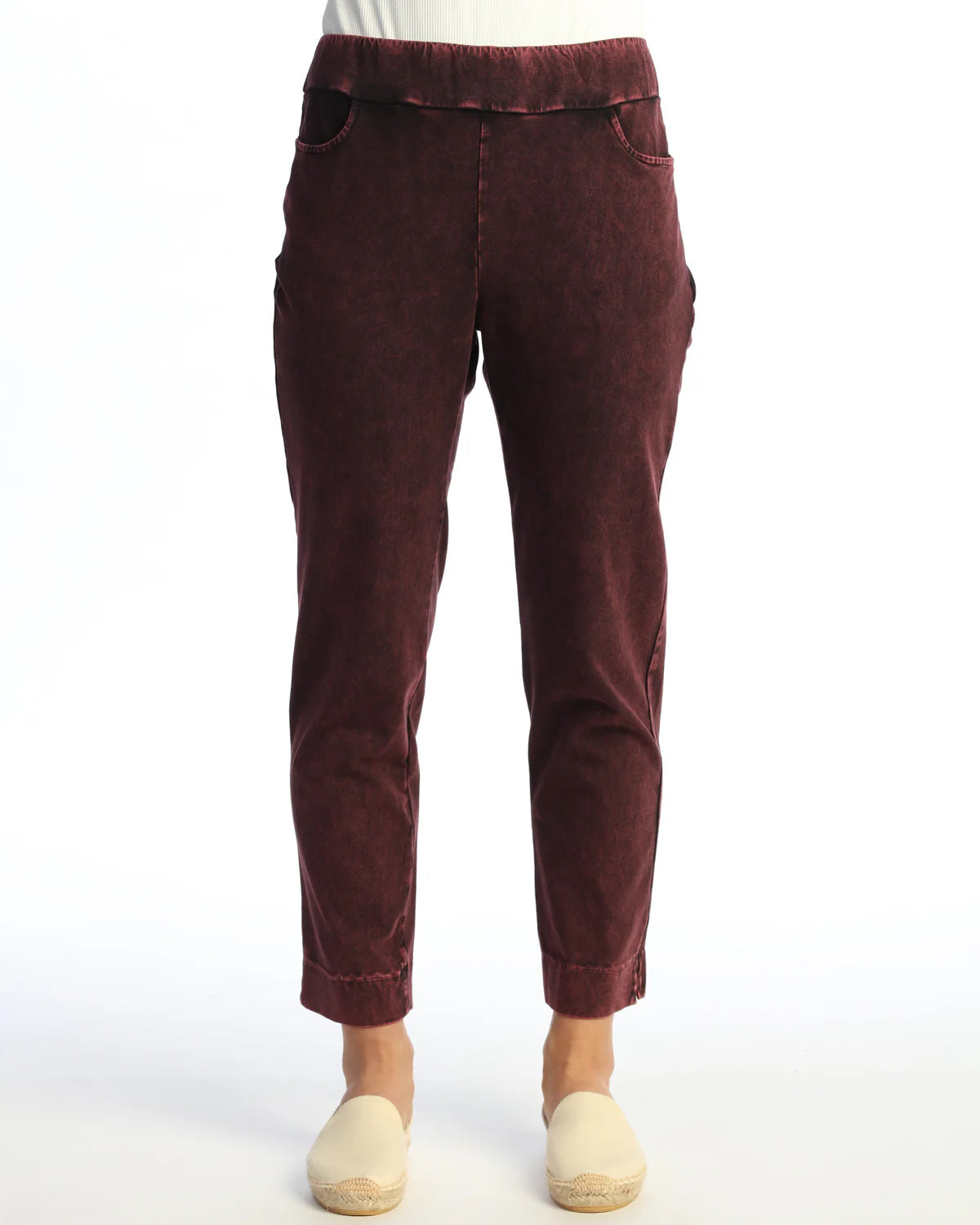 SLIM POCKET PANT-WINE-JESS AND JANE