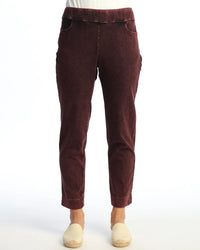 SLIM POCKET PANT-WINE-JESS AND JANE